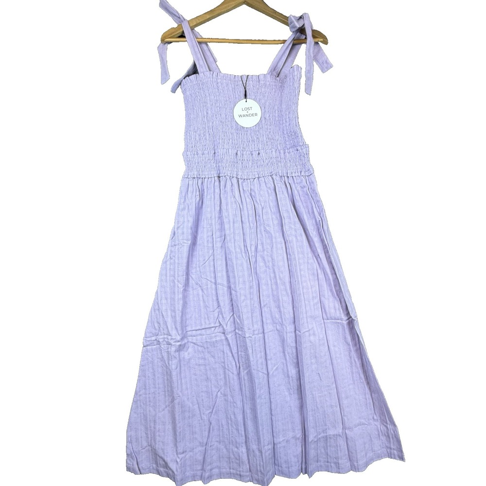 Lost + Wander Revolve Angel in Disguise Maxi Dress Womens‎ M Lavender Smocked